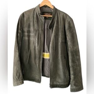 Mens Danier Leather Bomber Jacket Size XL